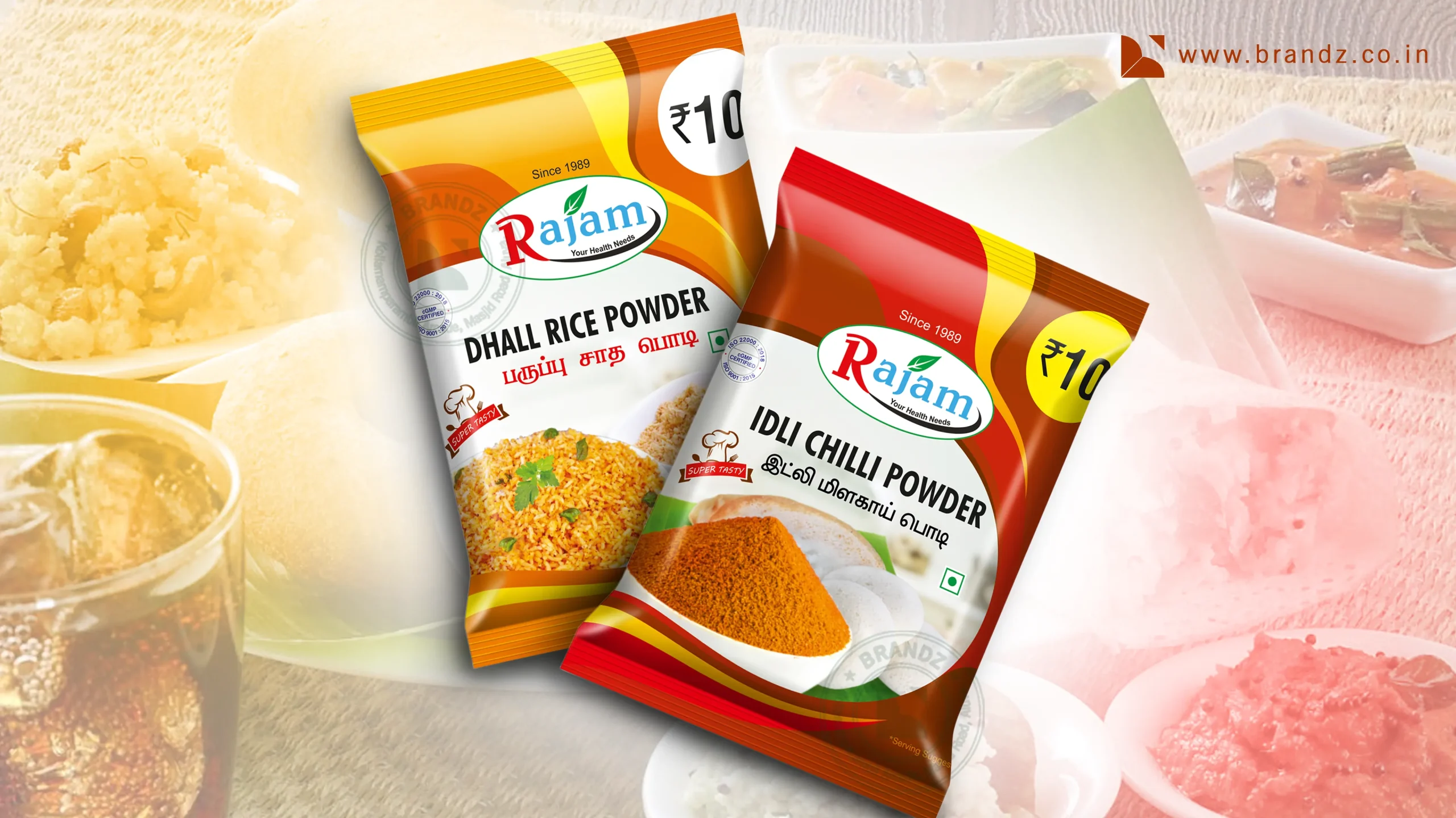 Rajam dhall rice powder and idly chilly powder Pouch