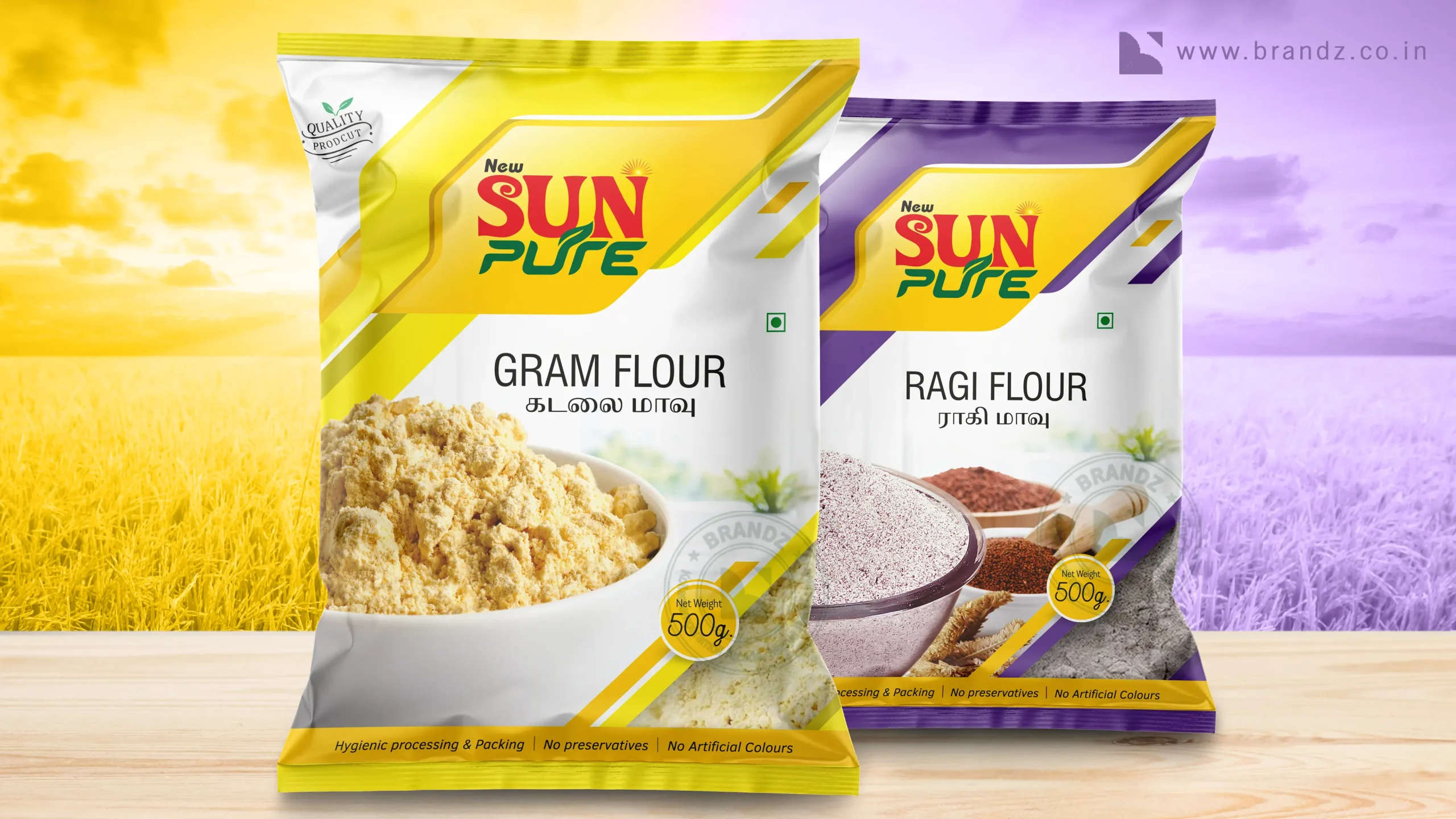 Sunpure gram flour raggi flour pouch