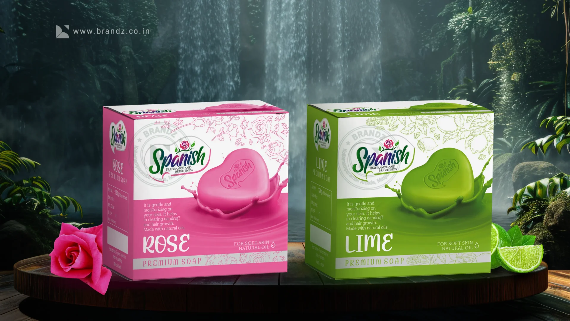 SPANISH premium soap box rose and lime